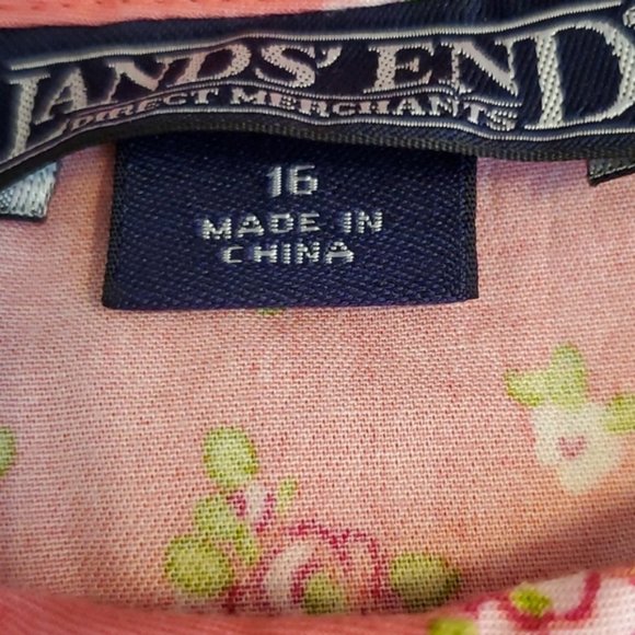 LANDS' END Pink Floral Cottagecore Dress - Picture 8 of 8
